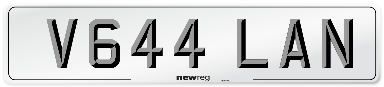 V644 LAN Number Plate from New Reg